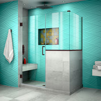 Thumbnail for DreamLine Unidoor Plus 48 in. W x 30 3/8 in. D x 72 in. H Frameless Hinged Shower Enclosure, Clear Glass - BNGBath