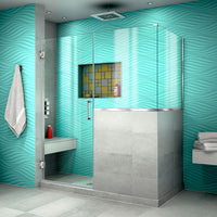Thumbnail for DreamLine Unidoor Plus 57 in. W x 36 3/8 in. D x 72 in. H Frameless Hinged Shower Enclosure, Clear Glass - BNGBath