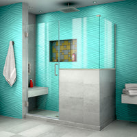 Thumbnail for DreamLine Unidoor Plus 57 in. W x 30 3/8 in. D x 72 in. H Frameless Hinged Shower Enclosure, Clear Glass - BNGBath