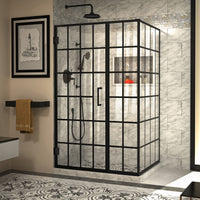 Thumbnail for DreamLine Unidoor Toulon 34 in. D x 46 in. W x 72 in. H Frameless Hinged Shower Enclosure - BNGBath
