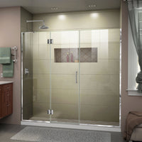 Thumbnail for DreamLine Unidoor-X 67 1/2-68 in. W x 72 in. H Frameless Hinged Shower Door - BNGBath