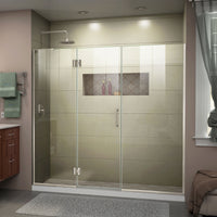 Thumbnail for DreamLine Unidoor-X 62-62 1/2 in. W x 72 in. H Frameless Hinged Shower Door - BNGBath