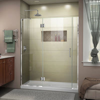 Thumbnail for DreamLine Unidoor-X 59-59 1/2 in. W x 72 in. H Frameless Hinged Shower Door - BNGBath