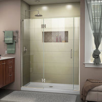 Thumbnail for DreamLine Unidoor-X 53 1/2-54 in. W x 72 in. H Frameless Hinged Shower Door - BNGBath