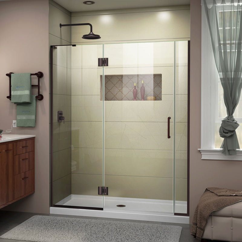 DreamLine Unidoor-X 60 1/2-61 in. W x 72 in. H Frameless Hinged Shower Door - BNGBath