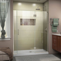 Thumbnail for DreamLine Unidoor-X 54 1/2-55 in. W x 72 in. H Frameless Hinged Shower Door - BNGBath