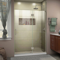 Thumbnail for DreamLine Unidoor-X 54 in. W x 72 in. H Frameless Hinged Shower Door - BNGBath
