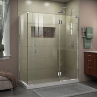 Thumbnail for DreamLine Unidoor-X 58 1/2 in. W x 34 3/8 in. D x 72 in. H Frameless Hinged Shower Enclosure - BNGBath