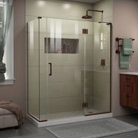 Thumbnail for DreamLine Unidoor-X 57 in. W x 30 3/8 in. D x 72 in. H Frameless Hinged Shower Enclosure - BNGBath