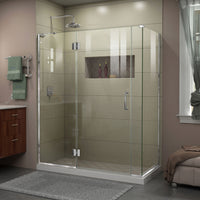 Thumbnail for DreamLine Unidoor-X 59 1/2 in. W x 34 3/8 in. D x 72 in. H Frameless Hinged Shower Enclosure - BNGBath