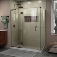 Thumbnail for DreamLine Unidoor-X 58 in. W x 30 3/8 in. D x 72 in. H Frameless Hinged Shower Enclosure - BNGBath