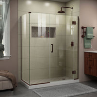 Thumbnail for DreamLine Unidoor-X 45 in. W x 30 3/8 in. D x 72 in. H Frameless Hinged Shower Enclosure - BNGBath