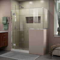 Thumbnail for DreamLine Unidoor-X 58 in. W x 36 3/8 in. D x 72 in. H Frameless Hinged Shower Enclosure - BNGBath