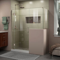Thumbnail for DreamLine Unidoor-X 59 in. W x 30 3/8 in. D x 72 in. H Frameless Hinged Shower Enclosure - BNGBath