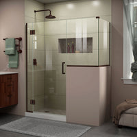 Thumbnail for DreamLine Unidoor-X 59 in. W x 36 3/8 in. D x 72 in. H Frameless Hinged Shower Enclosure - BNGBath