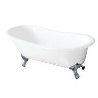 Thumbnail for 57-Inch Cast Iron Single Slipper Clawfoot Tub (No Faucet Drillings) - BNGBath