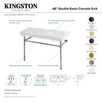 Thumbnail for Imperial 47-Inch Double Bowl Console Sink W/ Legs - BNGBath