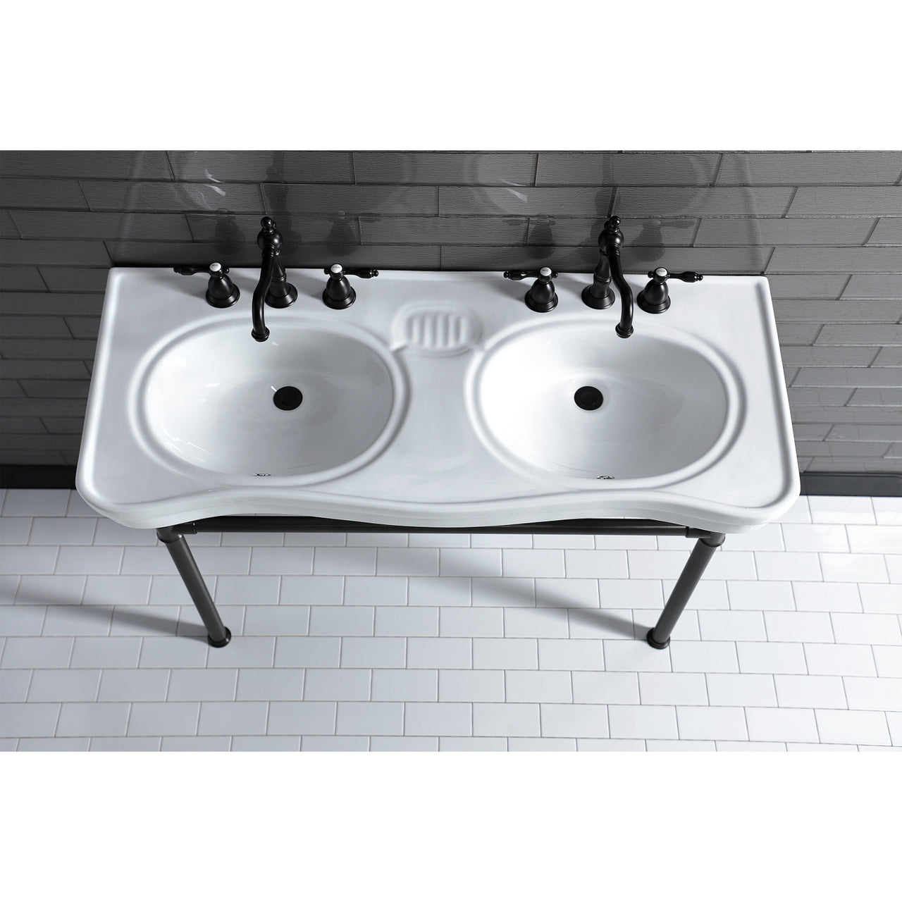 Imperial 47-Inch Double Bowl Console Sink W/ Legs - BNGBath