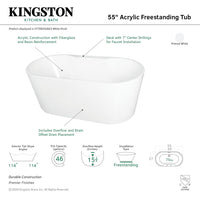 Thumbnail for 55-Inch Acrylic Freestanding Tub w/ Deck for Faucet - BNGBath