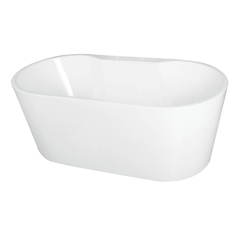 55-Inch Acrylic Freestanding Tub w/ Deck for Faucet - BNGBath