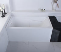 Thumbnail for Aqua Eden VTAP543023R 54 x 30 x 22 Acrylic Alcove Bathtub w/Arm Rest - BNGBath