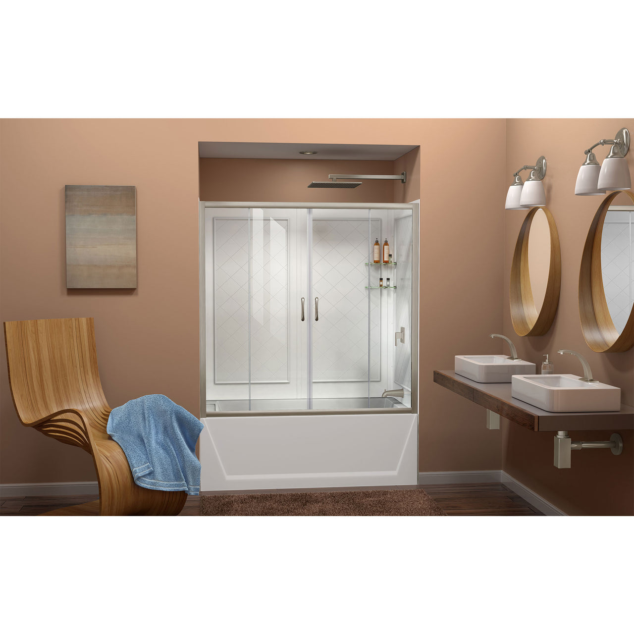 Buy 56-60 in. W x 59 in. H Frameless Bathtub Door, Water Repellent