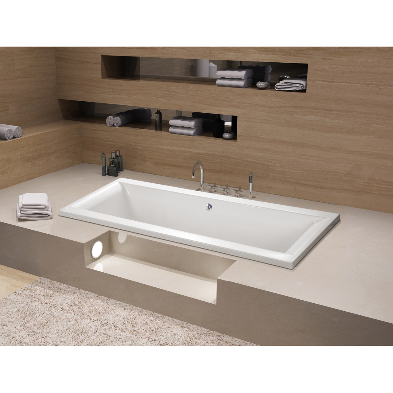 67 In Acrylic Drop-in Tub With Reversible Drain - BNGBath