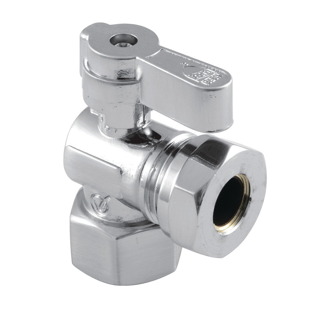 Kingston Brass KF4410 1/2" FIP X 1/2" or 7/16" OD Slip Joint Angle Stop Valve, Polished Chrome - BNGBath