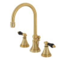 Thumbnail for Kingston Brass KS2987PKL Duchess Widespread Bathroom Faucet with Brass Pop-Up, Brushed Brass - BNGBath