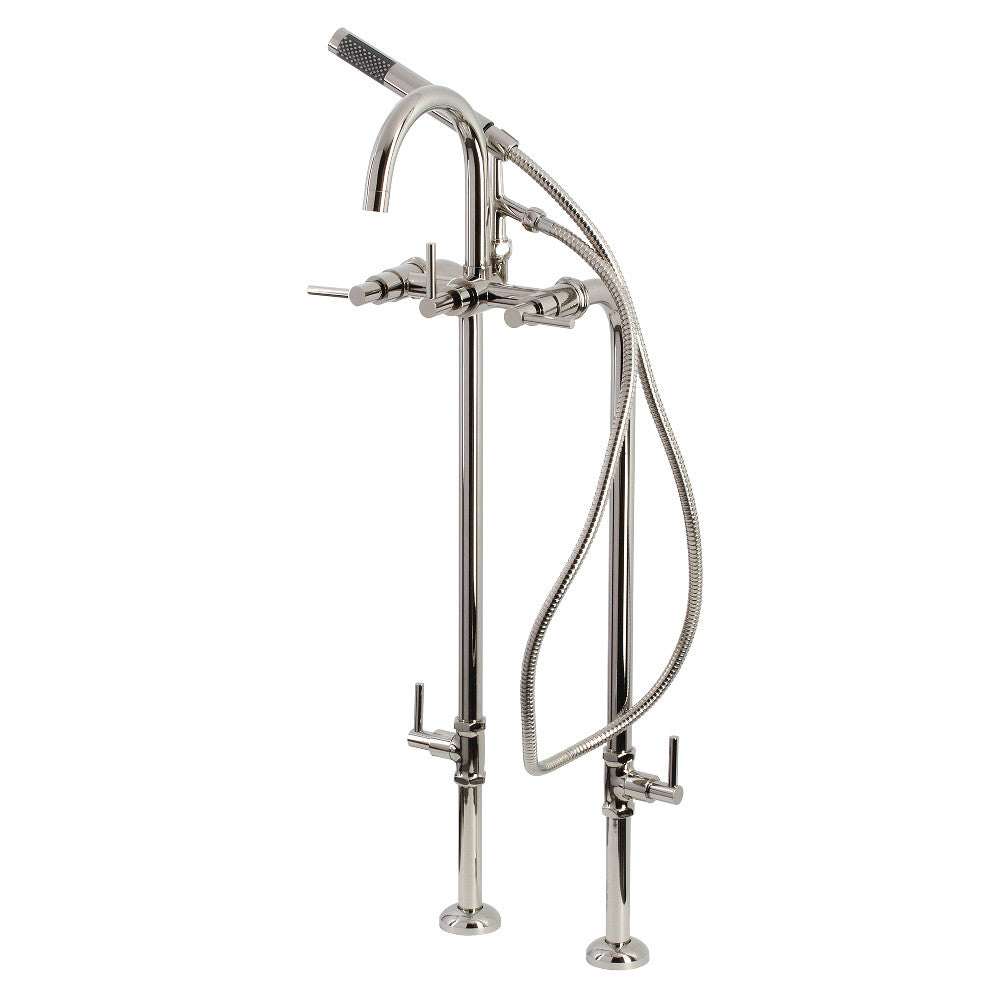 Aqua Vintage CCK8106DL Concord Freestanding Tub Faucet with Supply Line, Stop Valve, Polished Nickel - BNGBath