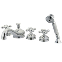 Thumbnail for Kingston Brass KS33315AX Roman Tub Faucet with Hand Shower, Polished Chrome - BNGBath