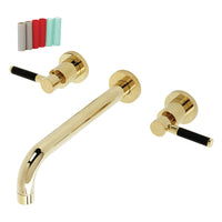 Thumbnail for Kingston Brass KS8022DKL Kaiser Two-Handle Wall Mount Tub Faucet, Polished Brass - BNGBath