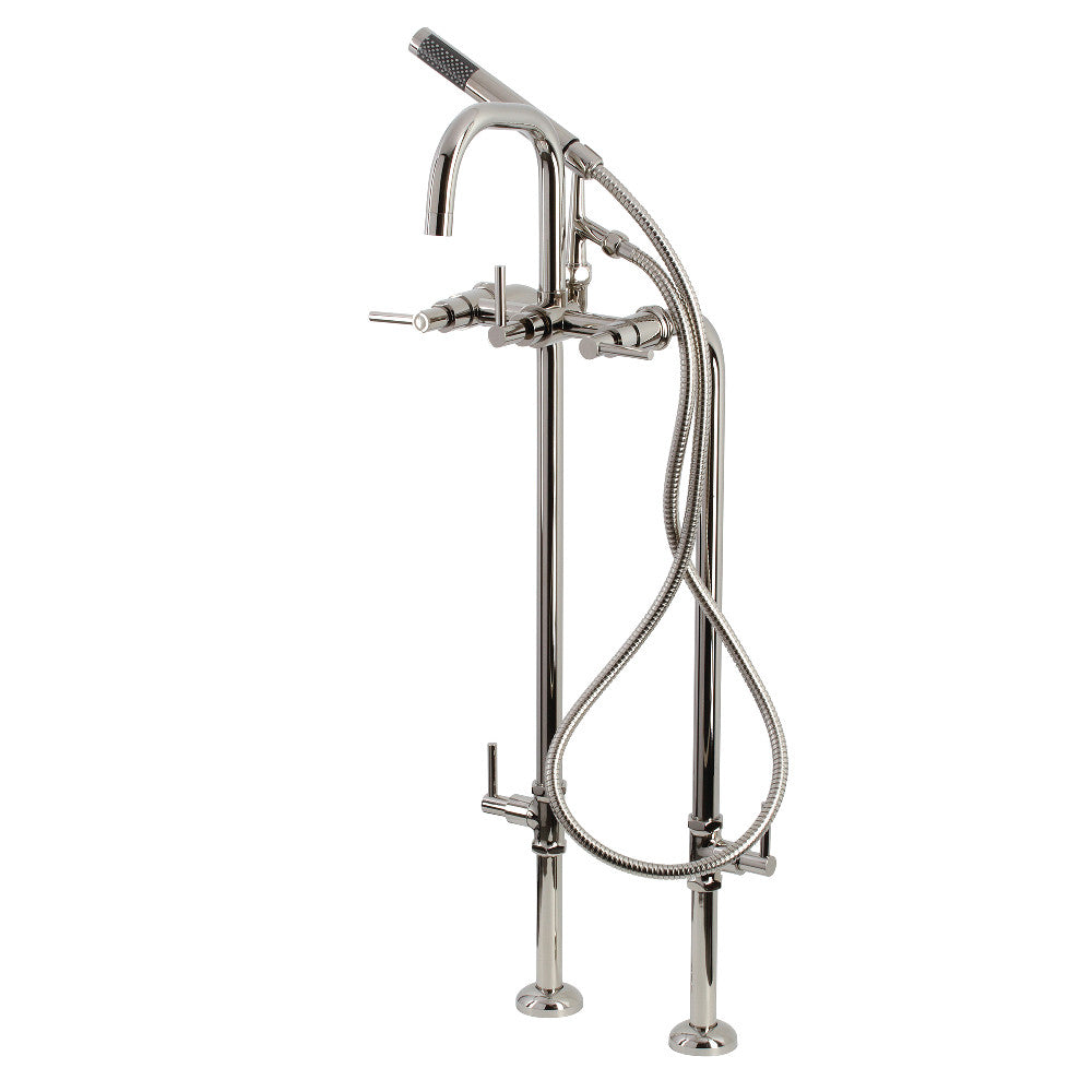 Aqua Vintage CCK8406DL Concord Freestanding Tub Faucet with Supply Line, Stop Valve, Polished Nickel - BNGBath