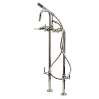 Thumbnail for Aqua Vintage CCK8406DL Concord Freestanding Tub Faucet with Supply Line, Stop Valve, Polished Nickel - BNGBath