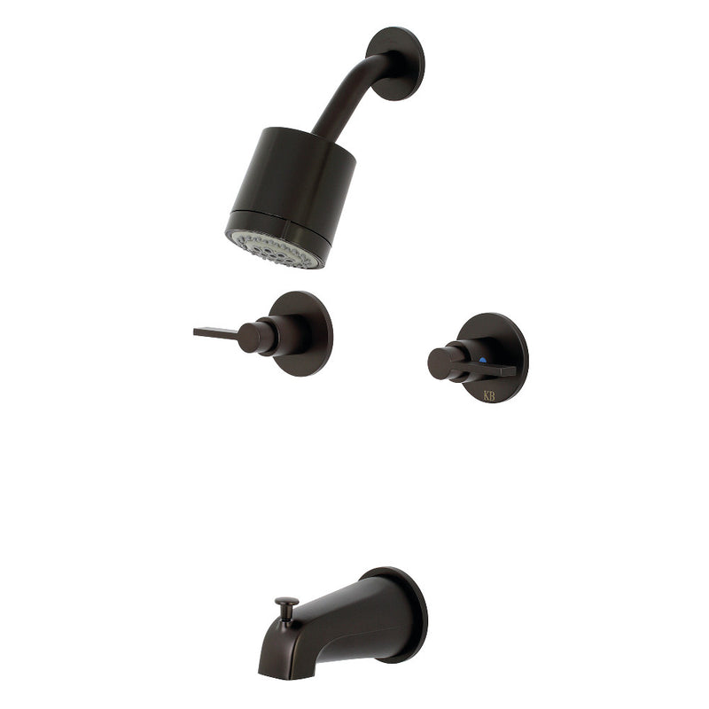 Kingston Brass KBX8145NDL NuvoFusion Two-Handle Tub and Shower Faucet, Oil Rubbed Bronze - BNGBath