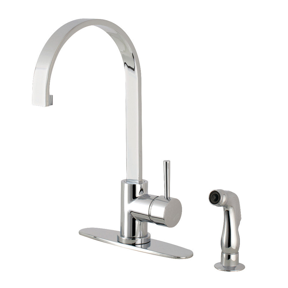 Gourmetier LS8711DLSP Concord Single-Handle Kitchen Faucet with Side Sprayer, Polished Chrome - BNGBath