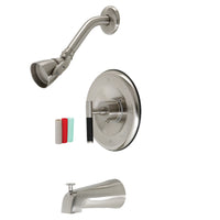 Thumbnail for Kingston Brass KB6638CKL Kaiser Sungle-Handle Tub and Shower Faucet, Brushed Nickel - BNGBath