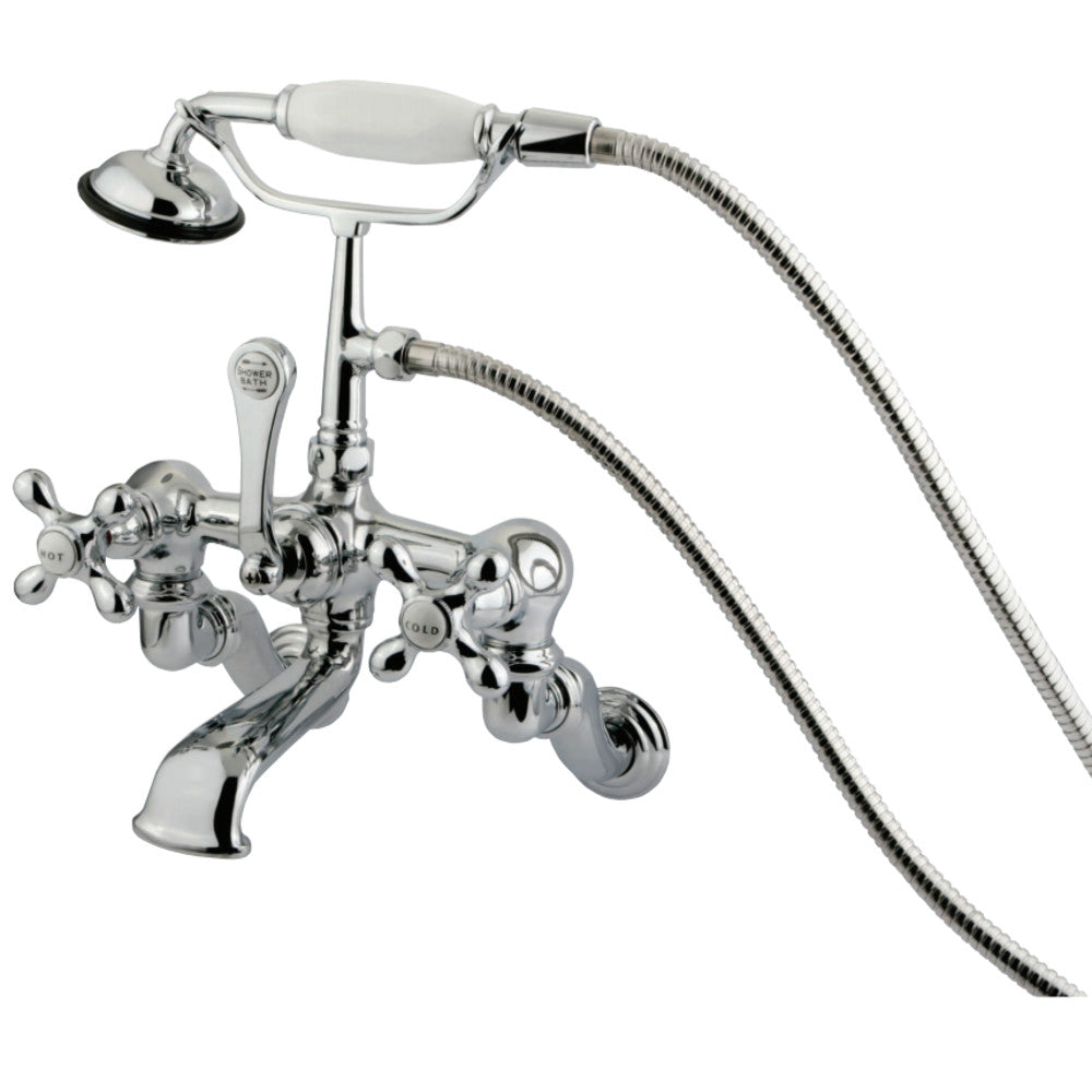 Kingston Brass CC464T1 Vintage Wall Mount Clawfoot Tub Faucet with Hand Shower, Polished Chrome - BNGBath