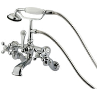 Thumbnail for Kingston Brass CC464T1 Vintage Wall Mount Clawfoot Tub Faucet with Hand Shower, Polished Chrome - BNGBath