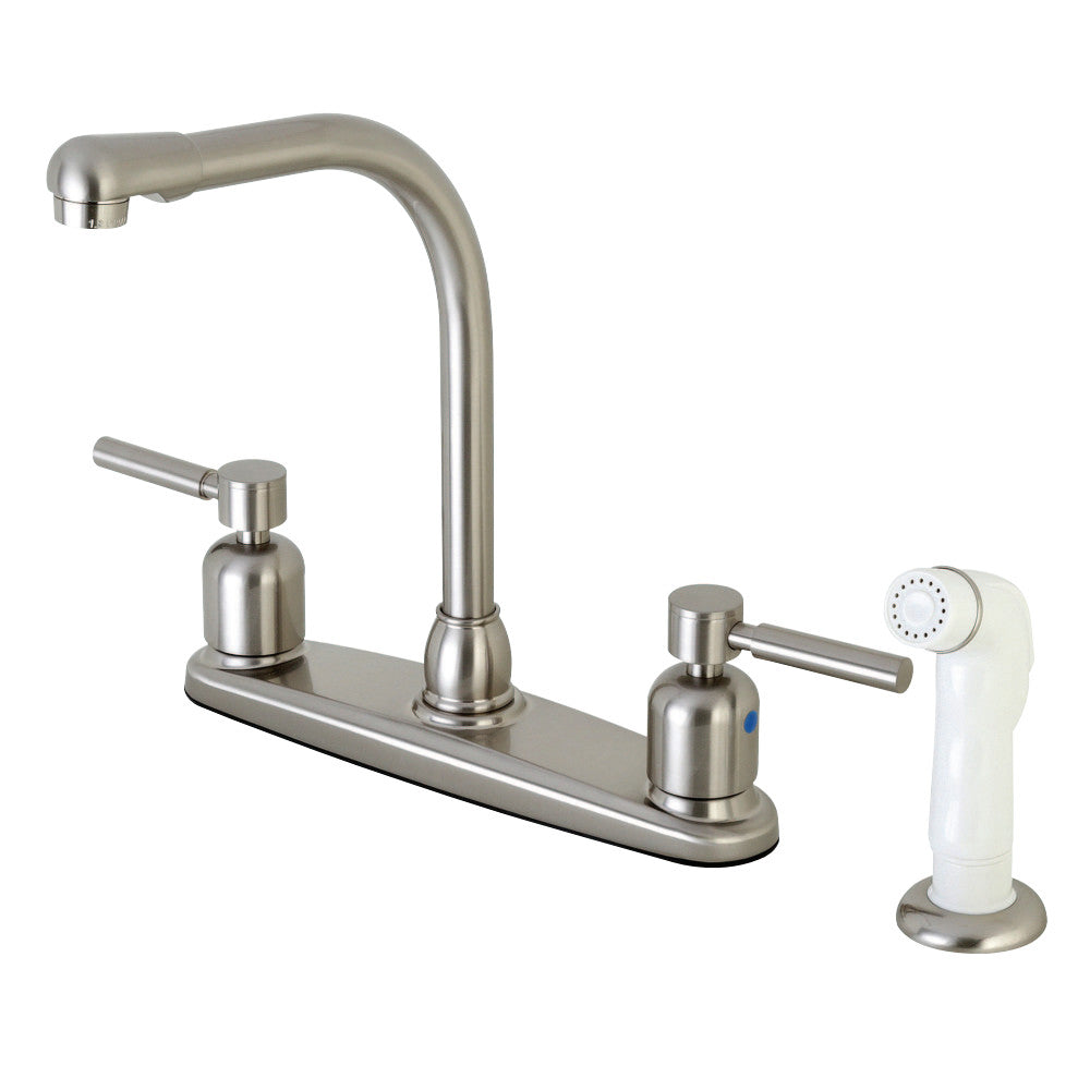 Kingston Brass FB718DL Concord 8-Inch Centerset Kitchen Faucet with Sprayer, Brushed Nickel - BNGBath