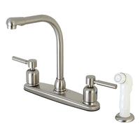 Thumbnail for Kingston Brass FB718DL Concord 8-Inch Centerset Kitchen Faucet with Sprayer, Brushed Nickel - BNGBath