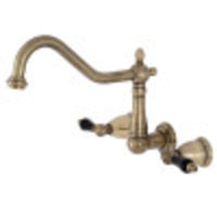 Thumbnail for Kingston Brass KS1283PKL Duchess Wall Mount Kitchen Faucet, Antique Brass - BNGBath