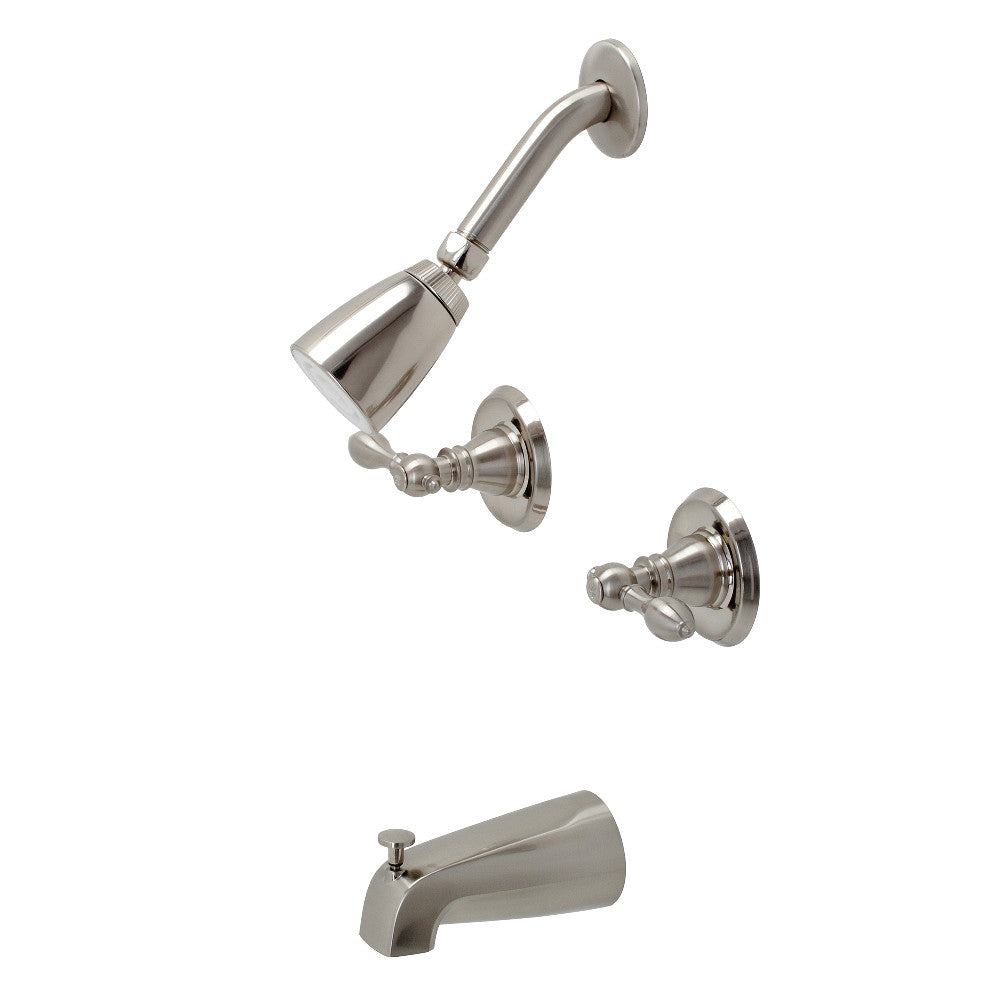 Kingston Brass KB248ACL American Classic Two-Handle Tub and Shower Faucet, Brushed Nickel - BNGBath