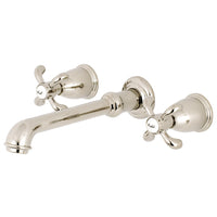 Thumbnail for Kingston Brass KS7126TX 8-Inch Center Wall Mount Bathroom Faucet, Polished Nickel - BNGBath