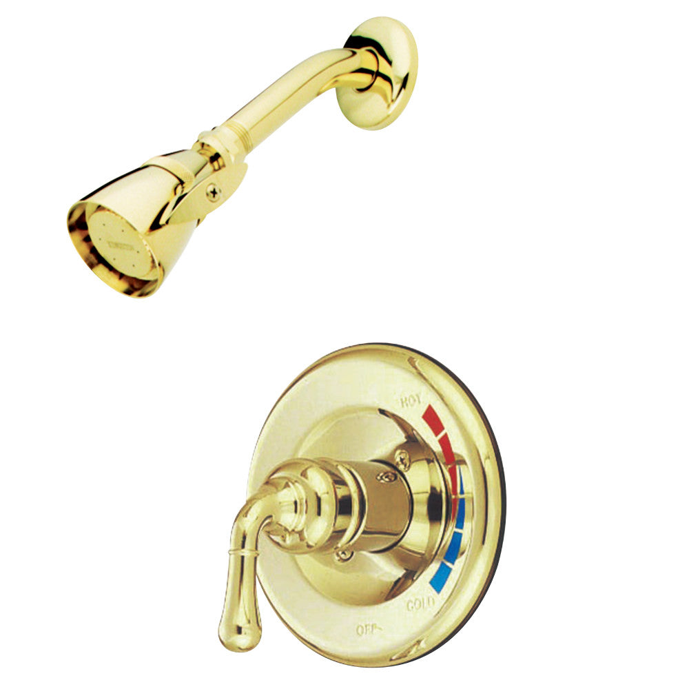 Kingston Brass GKB632SO Water Saving Magellan Shower Combination with 1.5GPM Water Savings Showerhead, Polished Brass - BNGBath