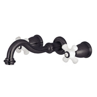 Thumbnail for Kingston Brass KS3025PX Restoration Two-Handle Wall Mount Tub Faucet, Oil Rubbed Bronze - BNGBath