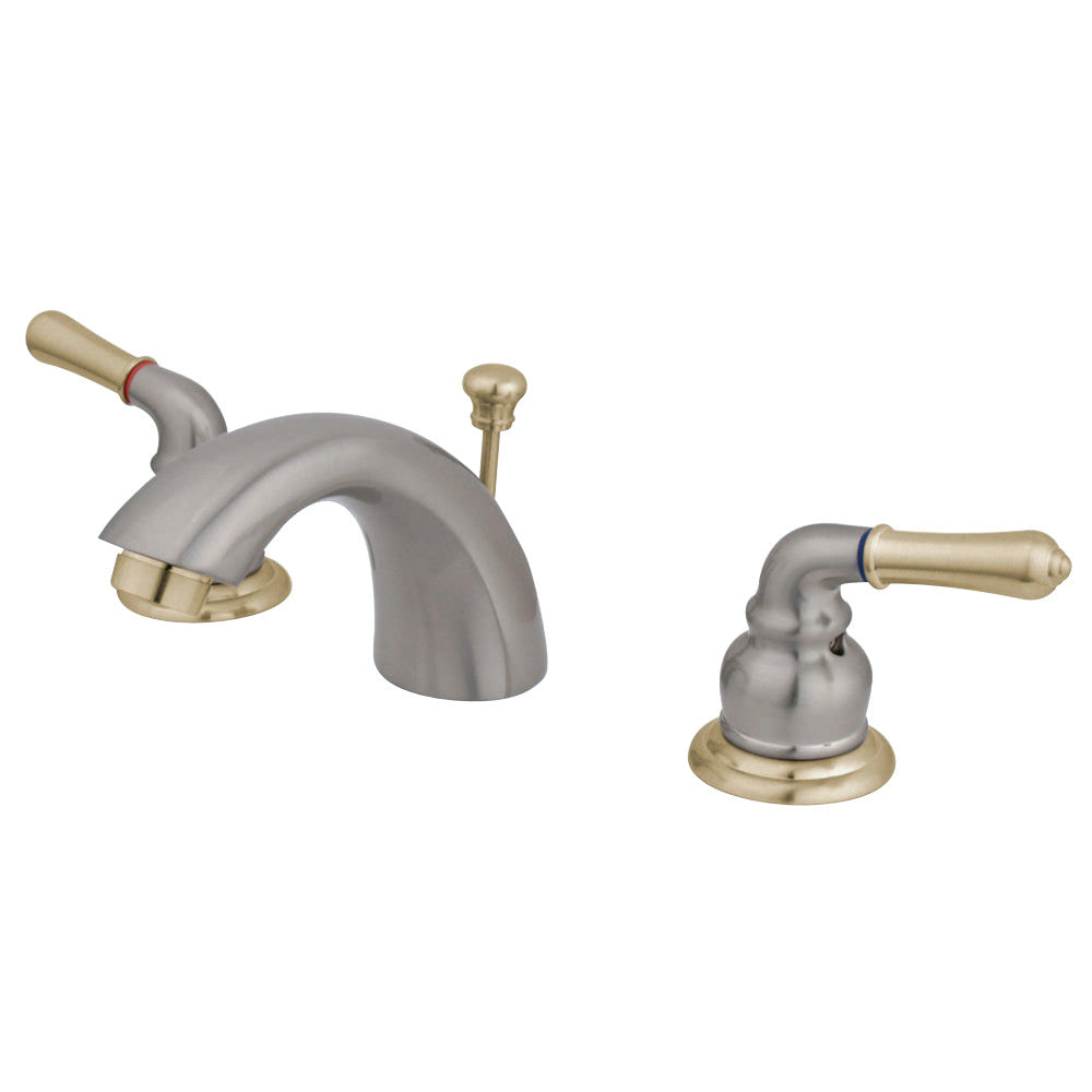 Kingston Brass GKB959 Mini-Widespread Bathroom Faucet, Brushed Nickel/Polished Brass - BNGBath