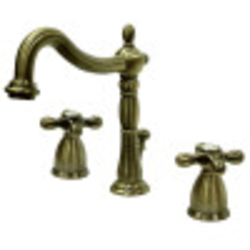 Kingston Brass KB1973AX Heritage Widespread Bathroom Faucet with Brass Pop-Up, Antique Brass - BNGBath