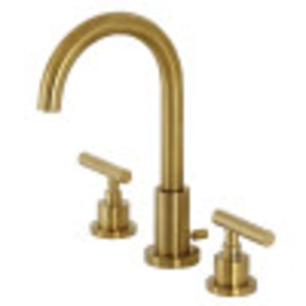 Kingston Brass FSC8923CML Manhattan Widespread Bathroom Faucet with Brass Pop-Up, Brushed Brass - BNGBath