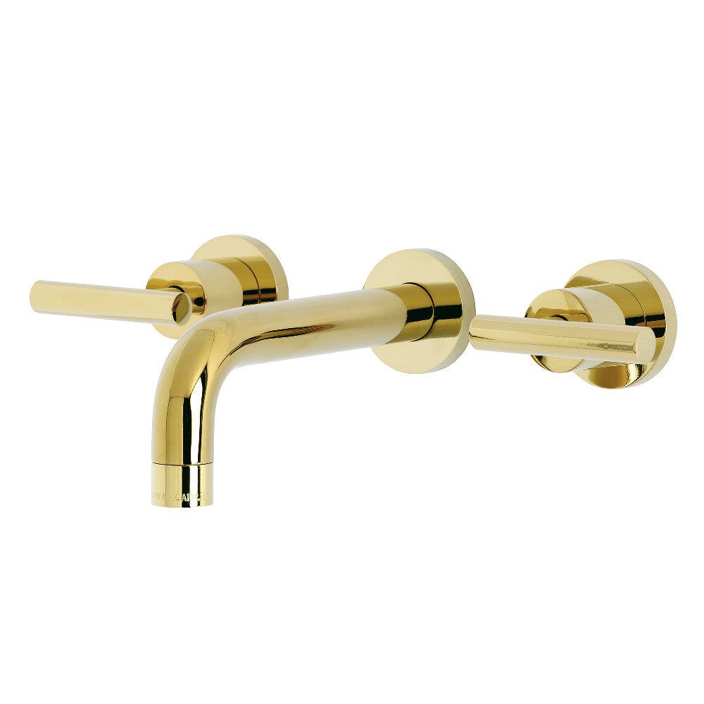 Kingston Brass KS8122CML Manhattan 2-Handle 8 in. Wall Mount Bathroom Faucet, Polished Brass - BNGBath
